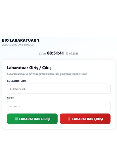 Laboratuvar Personel Giriş Çıkış Takip Sistemi Wifi'li 100 Personel