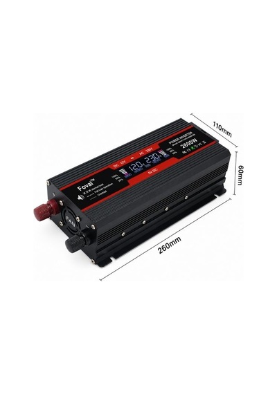 Foval 2600w 12v 230v Ekranlı İnverter Taşınabilir Voltaj Dönüştürücü