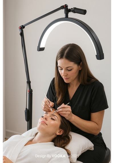 Profesyonel Led Yarım Ay Güzellik Lambası ,3200 5600k Kirpik,microblading,dövme,manikür 2000 Lümen