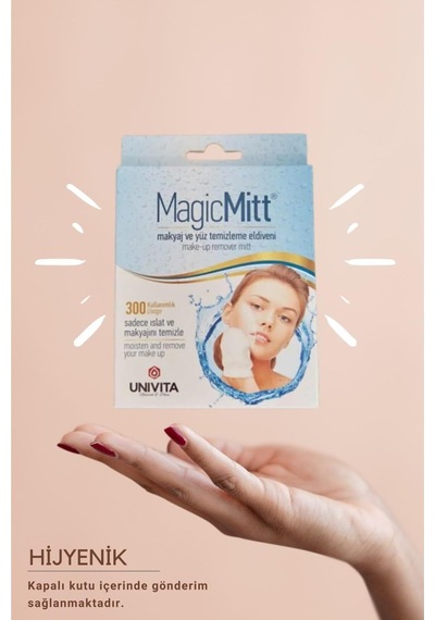 Magic Mitt 300 Kullanımlık Mikrofiber Makyaj Ve Yüz Temizleme Eldiveni - Su Ile Temizleme Kolay