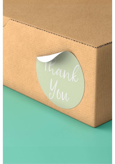 90 Adet Thank You Teşekkür Etiketi Pastel Yeşil 3x3cm St2034 Çok Renkli