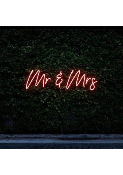 Mr & Mrs Yazılı Neon Tabela Kırmızı