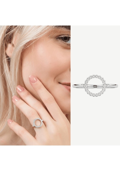 Tesbihane Zirkon Taşlı Oval Tasarım 925 Ayar Gümüş Kadın Yüzük