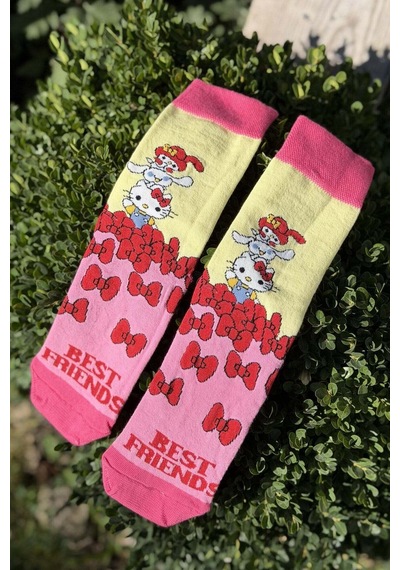 Lousocks Unisex Hello Kitty Pembe 2'li Soket Çorap