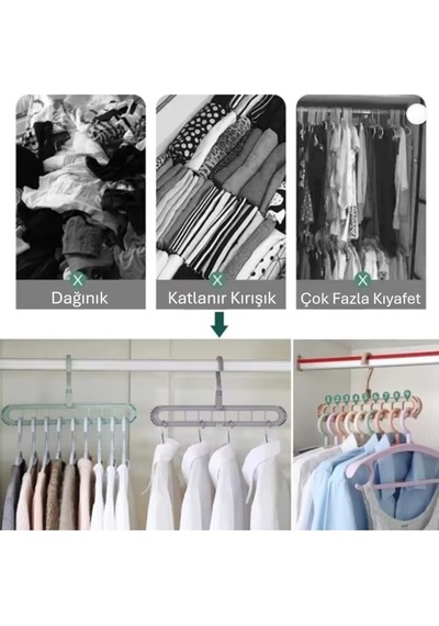 3 Adet Fonksiyonlu Dolap İçi Düzenleyici Organizer Askı Tişört Gömlek Elbise Askısı-gri Plastik Gri Diğer