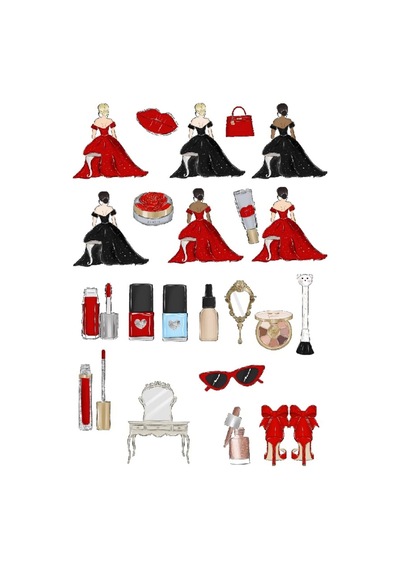 Makyaj Malzemeleri Sticker Set 1