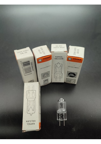 G.6 Halojen Ampul 20.watt Şeffaf Renkte 5.adetli Paket