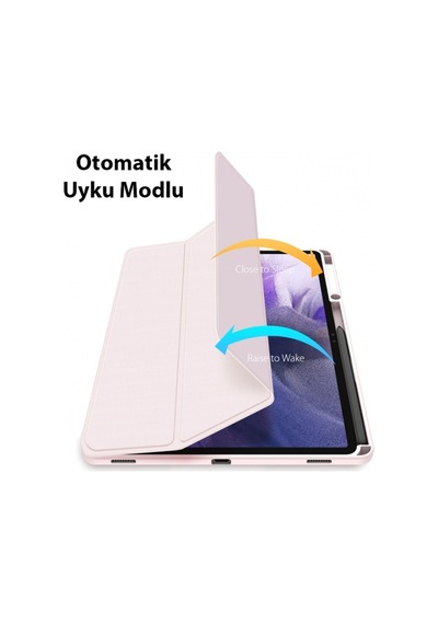 More TR Dux Ducis SM Galaxy Tab S8 Plus(X800-X806) S7 FE (T730-T736B) S7 Plus(T970-T976B) Kılıf Toby Series - Pembe