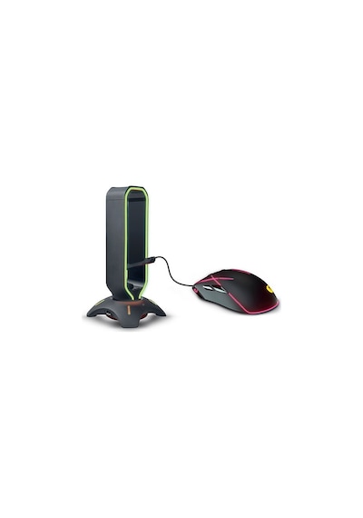 Rm-h66 Guard Siyah Rgb Işıklı 2 Usb Port Kulaklık Için Stand