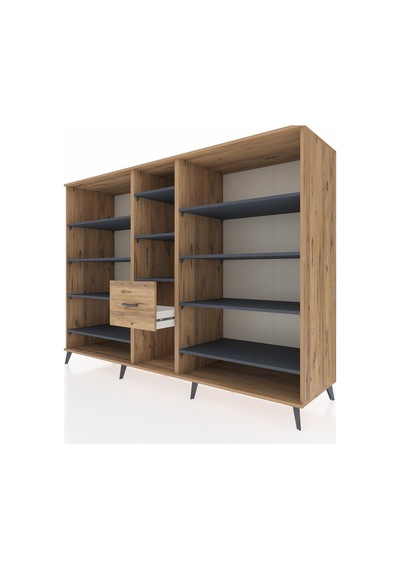 Kronos Dolap 11 Raflı 3 Çekmeceli 220x59x163 Çam-antrasit/çam Çam-antrasit/çam Kronos Dolap 11 Raflı 3 Çekmeceli 220x59x163 Çam-antrasit/çam Çam-antrasit/çam