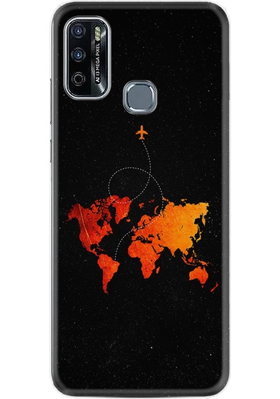 Infinix Hot 10 Play Kılıf Silikon Desen Özel Seri İz Bırakan Uçak 1778