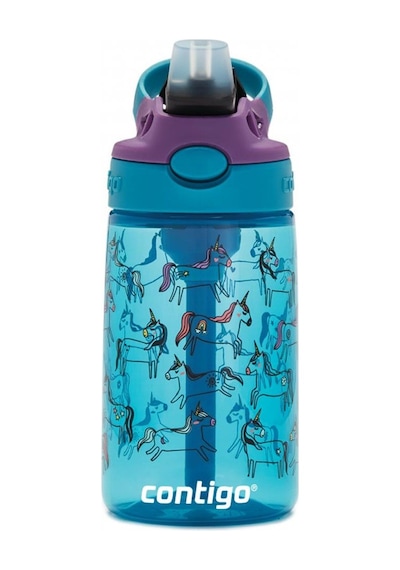 Contigo Gizmo Flip Pro Unicorn Tritan Çocuk Suluğu 420ml - Mavi Mavi