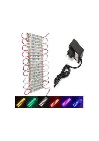20 Adet Beyaz 5630 Çip Modül Led 12v Modül Led Su Geçirmez +trafo