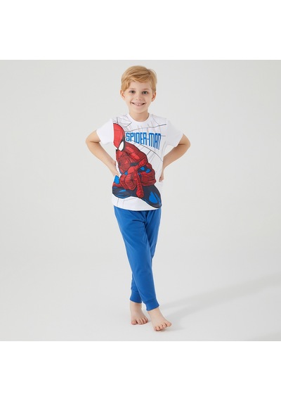 Spider Man D4757-3 Çocuk  Beyaz Pijama