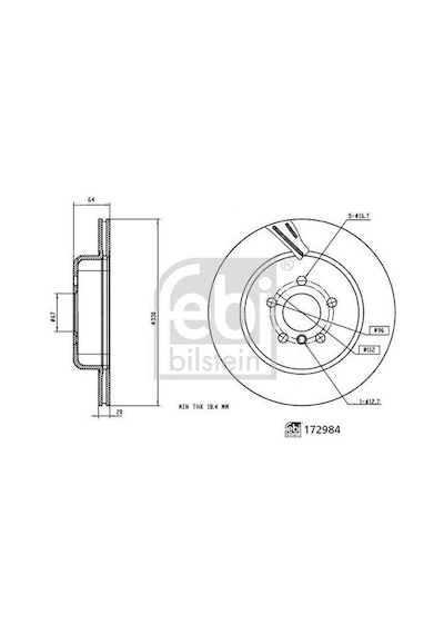 Febi 172984 Diskli Fren Fren Diski Bmw 34216882246
