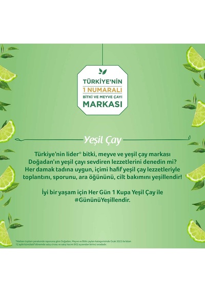 Doğadan Bergamotlu Yeşil Çay Süzen Poşet 2 x 50'li