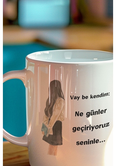 Vay Be Kendim Baskılı Eğlenceli Hediyelik Beyaz Kupa Bardak