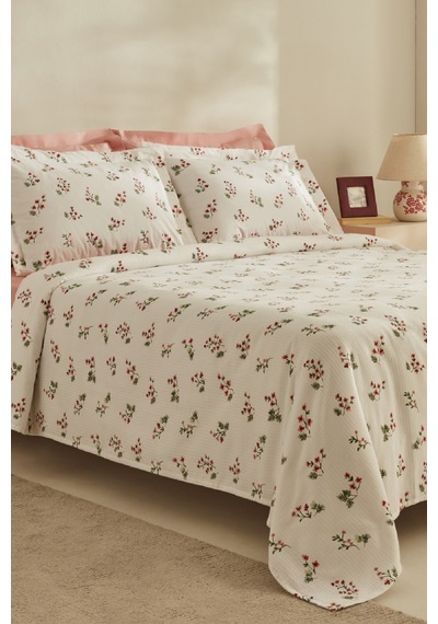 Karaca Home Silvie %100 Pamuk Tek Kişilik Pike Takımı Kırmızı Kırmızı