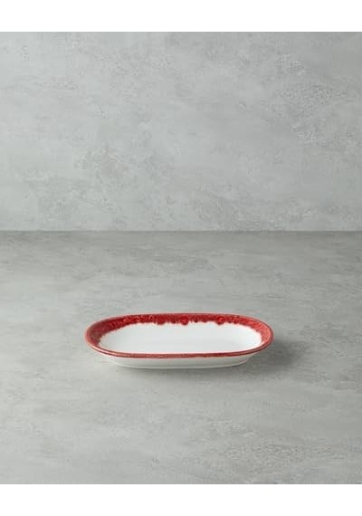 Larry Porselen Kayık Tabak 24 Cm Kırmızı Açık