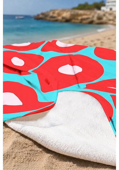 Modern Geometrik Desenli Plaj Havlusu - Soyut Pop Art Turkuaz Kırmızı Hızlı Kuruyan Mikrofiber Havlu Yağmur Kabuğu Modern Geometrik Desenli Plaj Havlusu - Soyut Pop Art Turkuaz Kırmızı Hızlı Kuruyan Mikrofiber Havlu Yağmur Kabuğu