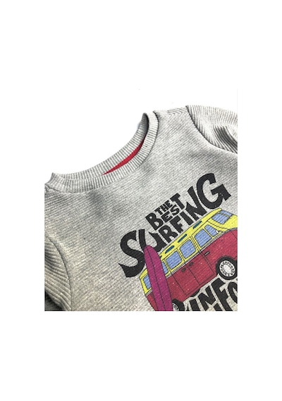 Erkek Çocuk Baskılı Sweatshirt ,gri %100 Pamuk Rahat Ve Yumuşak Gri
