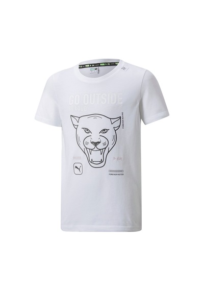 Puma Play Uv Graphic Çocuk Tişört 846964 02 Beyaz