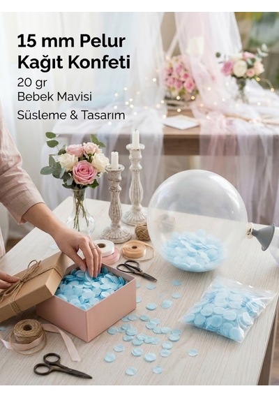 Bebek Mavi Pelur Kağıt Konfeti, 15 Mm - 20 Gr, Parti, Düğün Ve Etkinlik Süsleme Konfetisi Tüm Yaşlar Bebek Mavi Pelur Kağıt Konfeti, 15 Mm - 20 Gr, Parti, Düğün Ve Etkinlik Süsleme Konfetisi Tüm Yaşlar