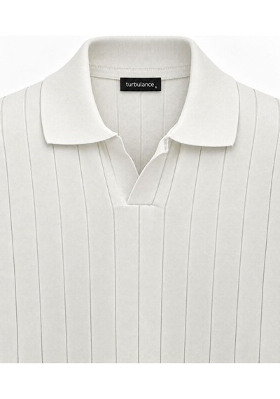 Classics Men Turbulance Slim Fit Erkek Polo Yaka Triko Kazak 7786 Beyaz