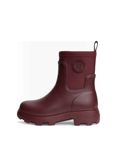 Tommy Hilfiger Th Stamp Warm Ankle Raın Boot Kadın Kırmızı Bot - Fw0fw09544