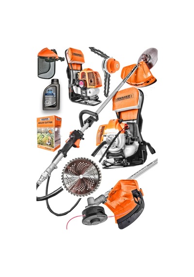 Swazer Sırt Tipi Benzinli Motorlu Tırpan Biçme Makinesi + Çapa Aparatı + Başlık+ 2T Yağ