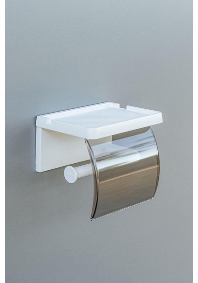 Lexroo Yapışkanlı Kapaklı Tuvalet Kağıdı Askısı Banyo Tuvalet Kağıtlığı Aparatı Peçetelik Organizer Çok Renkli