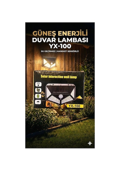 100 Led Dış Mekan Solar Aydınlatma Fotoselli Solar Elx28712-12c2b
