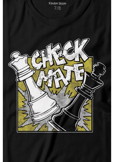 Kendim Seçtim Şah Mat Satranç Check Mate Chess Kral Kraliçe Gambit Baskılı Tişört Çocuk T-shirt 001