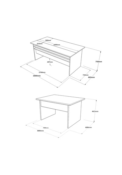 Yurudesign Vista AB Ofis Büro Masa Takımı Kahve-Beton-Antrasit VS