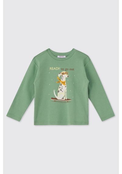 Panço Unisex Çocuk Yeşil Pijama Takımı