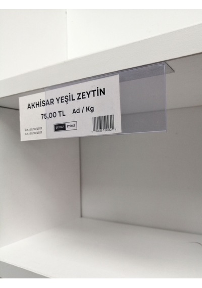 10 Adet Pvc Etiketlik Raf Önü Dik Yapışkanlı 10 x 4 CM Vitrin Etiket