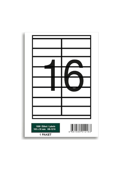 Herboy Hb-1216 105 X 35 Mm A4 Laser Etiket 100 Adet