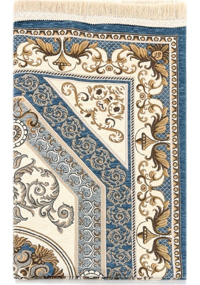 Desenli Şönil Seccade - Mavi Renk