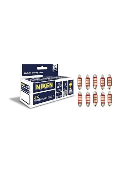 Niken 36mmsofit Led,12-24v, Araç İç Aydınlatma İçin, Minyatür Ampuller, 10 Adet
