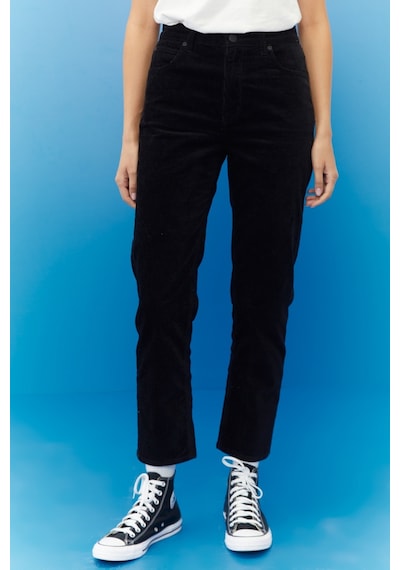 Lee Carol Cropped Straight Fit Yüksek Bel Esnek Jean Kot Pantolon L30UBF01 Siyah