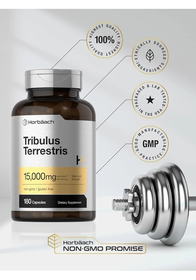 Horbäach Tribulus Terrestris 15000mg Per Serving 180 Caps