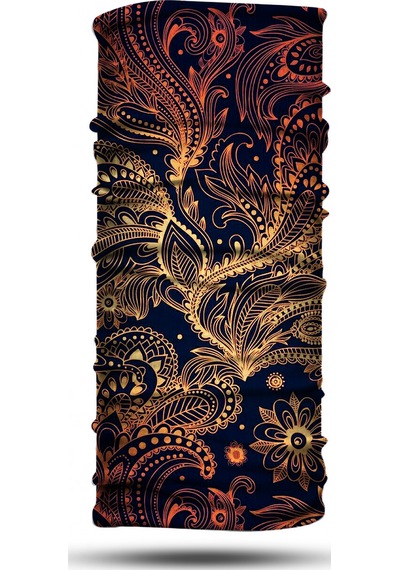 Dair Altın Yaprak Desenli Motosiklet Bandana Boyunluk Outdoor Balaklav