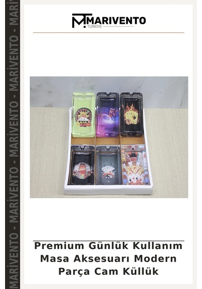Premium Günlük Kullanım Masa Aksesuarı Modern Parça Cam Küllük