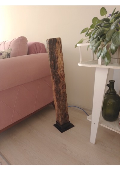 Elyapımı Doğal Ahşap Kütük Dekoru - Minimalist Salon & Ofis Köşe Objesi 001