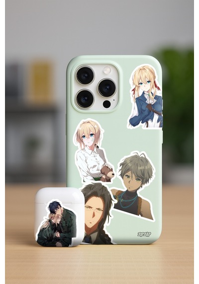 Violet Evergarden Anime Telefon Laptop Bullet Journal Yapışkanlı Folyo Sticker Paketi 20 Adet Çok Renkli