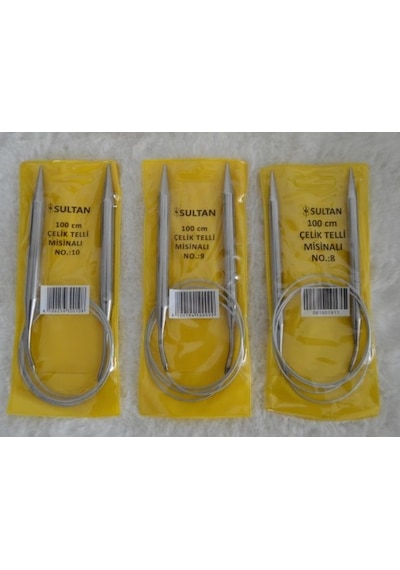 Çelik Telli Misinalı Şiş 100 Cm 8 No 9 No 10 No 1 Er Adet