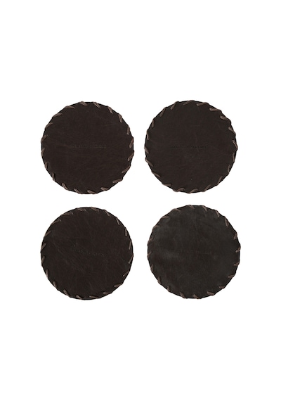 Mudo Home Vıntage Yuvarlak Bardak Altlığı 10 Cm 4'lü Koyu Ka Diğer