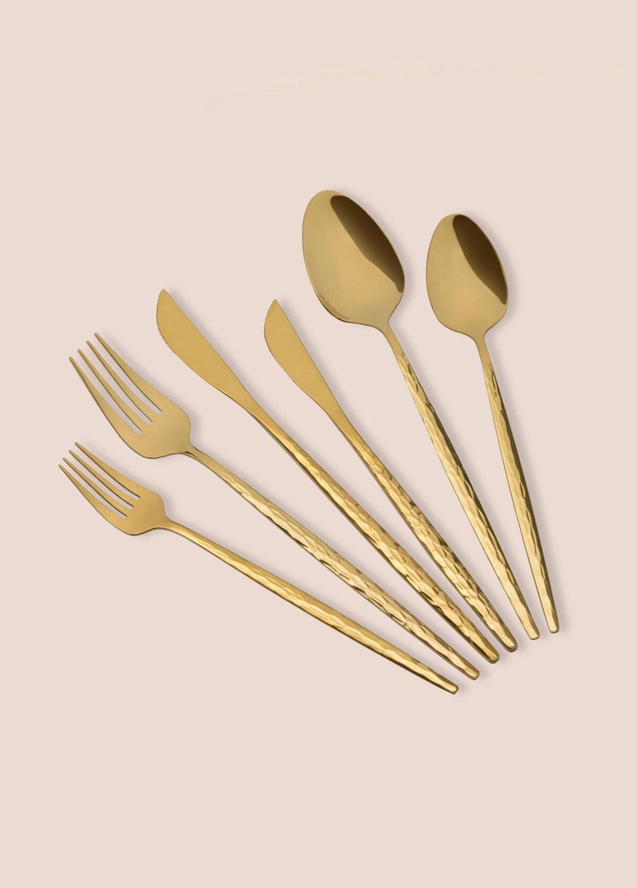 The Mia Shiny Çatal Kaşık Bıçak Takımı Gold 36 Parça Ckb0267 Gold