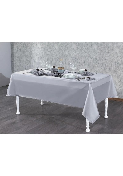 Kristal Monoray Kumaş Bej Sofra Takımı 8 Kişilik 160x220 Cm 17prç. - 728 Gri