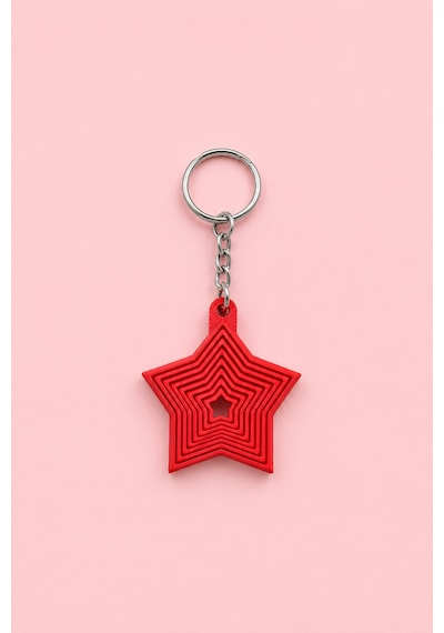 Tarzınıseç 3d Kırmızı Yıldız Anahtarlık Charm 2'li Set
